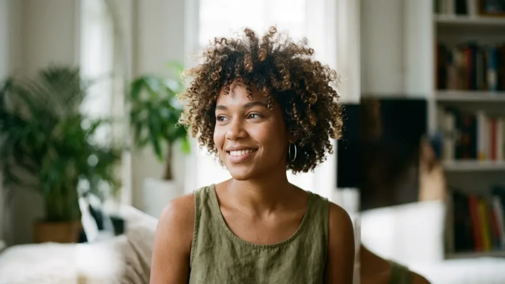 Curly Bob with Natural Frizz Texture