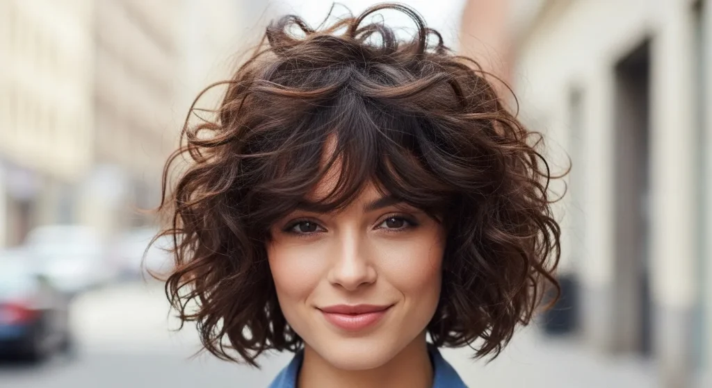 Curly Bob with Tousled Volume