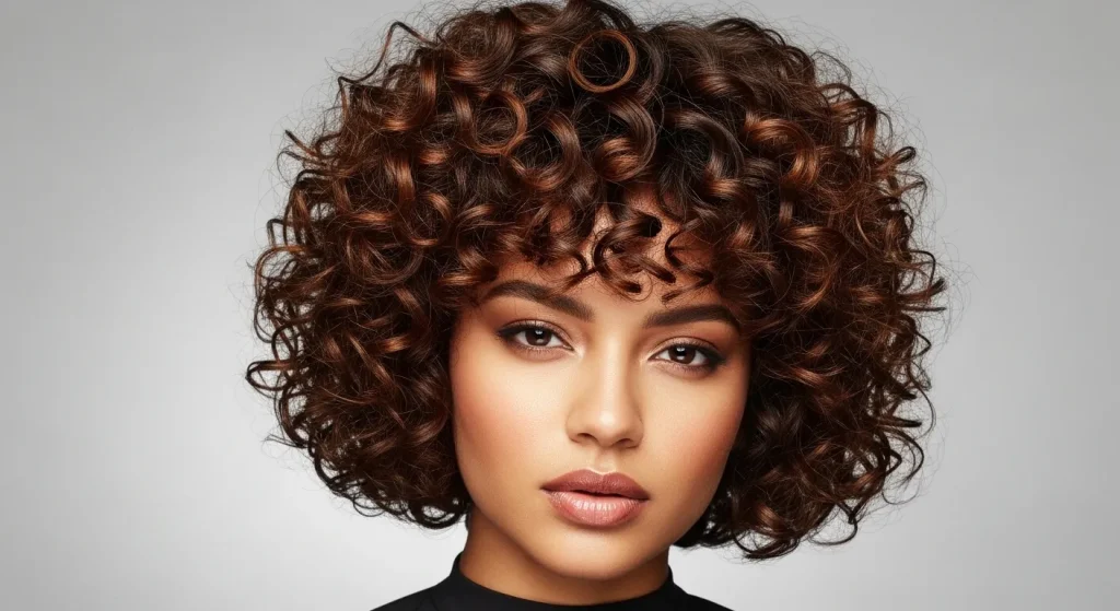 Curly Bob with Blunt Ends