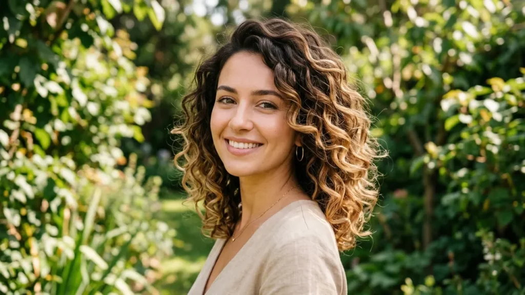 Curly Bob with Soft Ombre Color